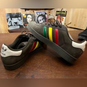 Custom made Adidas Originals Rasta Size 9 men in Great shape Brown color.